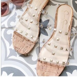 Jessica Simpson Ciara Gold ROCKstud Sandals 6.5